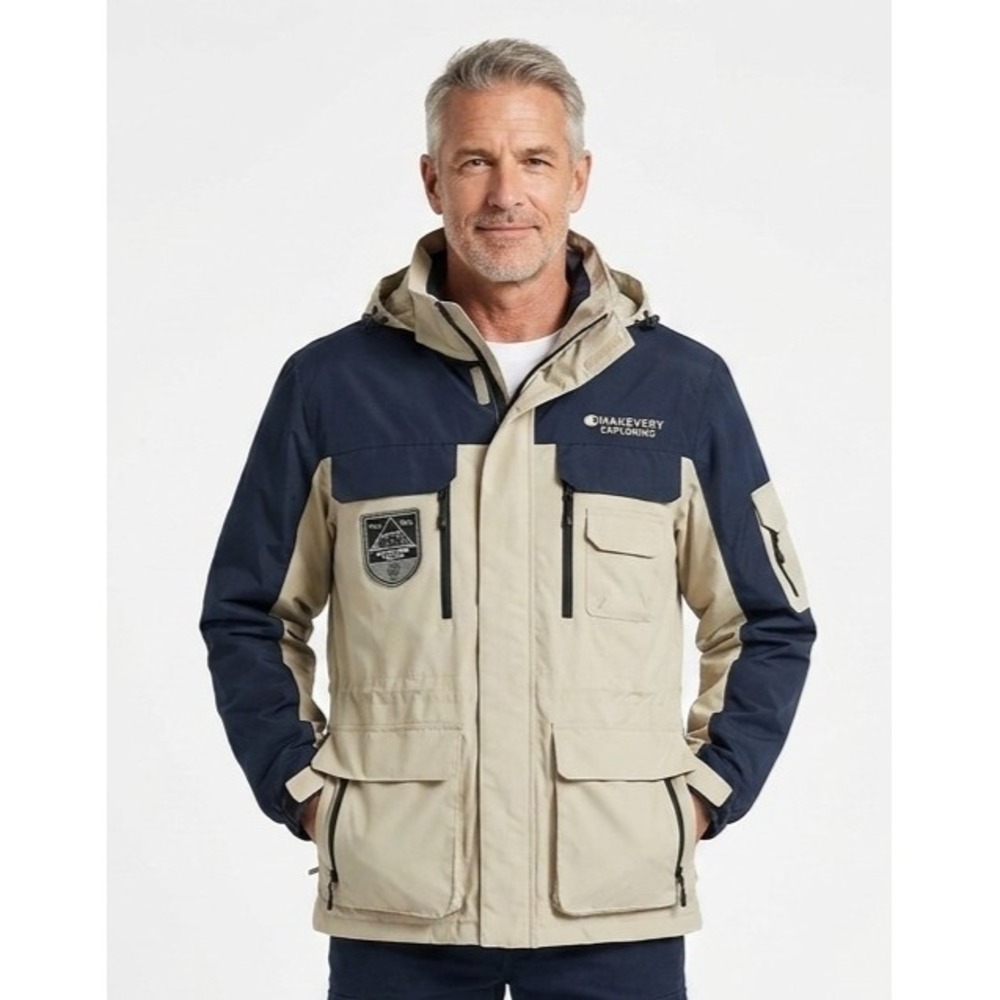 Makevery Exploring Techwear Jacket Men's Size Large Multi-Pocket Utility Coat